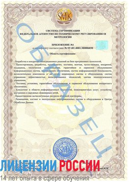 Образец сертификата соответствия (приложение) Севастополь Сертификат ISO 27001